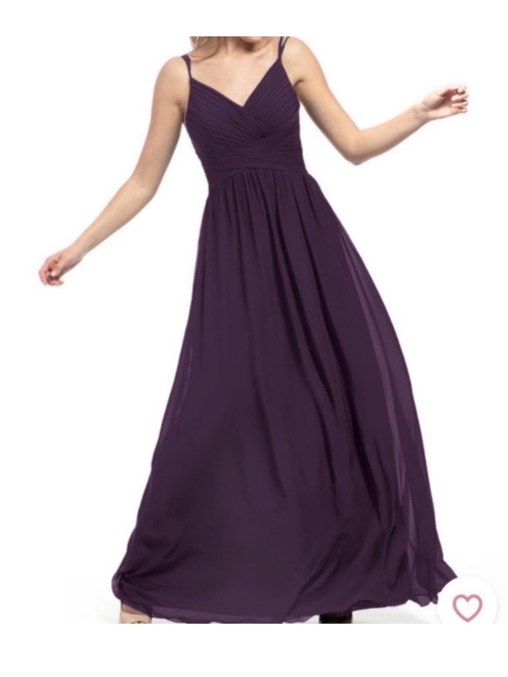 Azazie Blake Plum Bridesmaid Dress A4 (Size 4) | Lace Chiffon Formal Gown